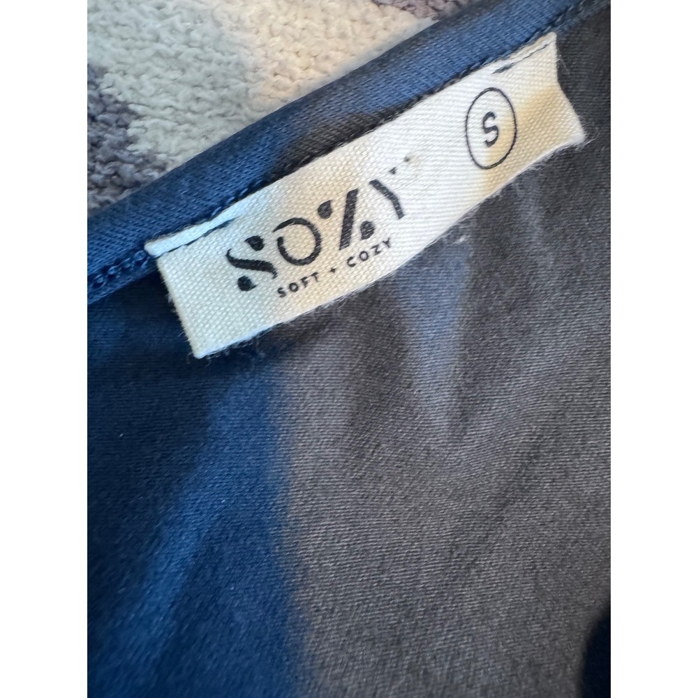 Sozy Maeve Jumpsuit Navy Blue Organic Cotton Tie Shoulder Jogger SZJU60290 Small - Picture 4 of 5
